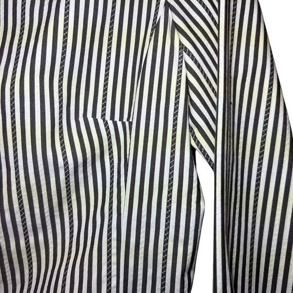 CAbi #636 Gray and White Pinstripe Button
Front Blouse Small - Picture 6 of 9